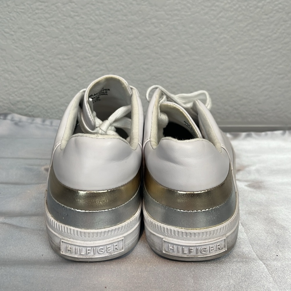 Tommy Hilfiger White Leather Sole Sneakers - Picture 7 of 13